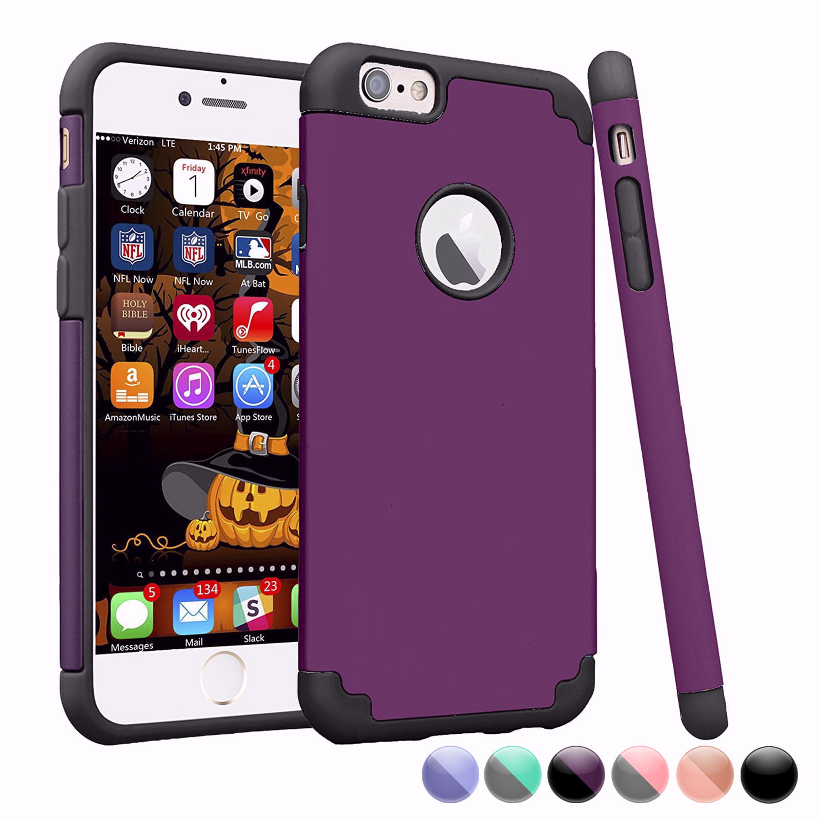 iPhone 6S Case, iPhone 6 Cute Case For Girls, Njjex [Purple/Black
