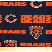 1/2 Yard - Chicago Bears Football Orange on Blue Broadcloth Cotton Fabric (Great for Quilting, Sewing, Craft Projects, Throw Pillows & More) 1/2 Yard X 58" Wide