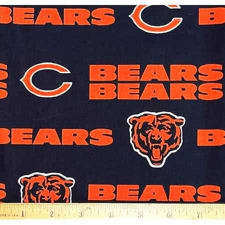 1/2 Yard – Chicago Bears Football Orange on Blue Broadcloth Cotton Fabric (Great for Quilting Sewing Craft Projects Throw Pillows & More) 1/2 Yard X 58 Wide
