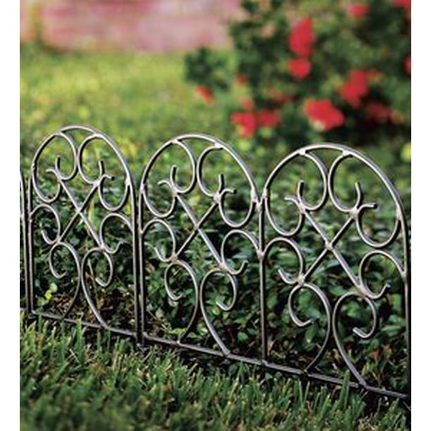 Wrought Iron Heavy Duty Outdoor Garden Edging with Scroll Design