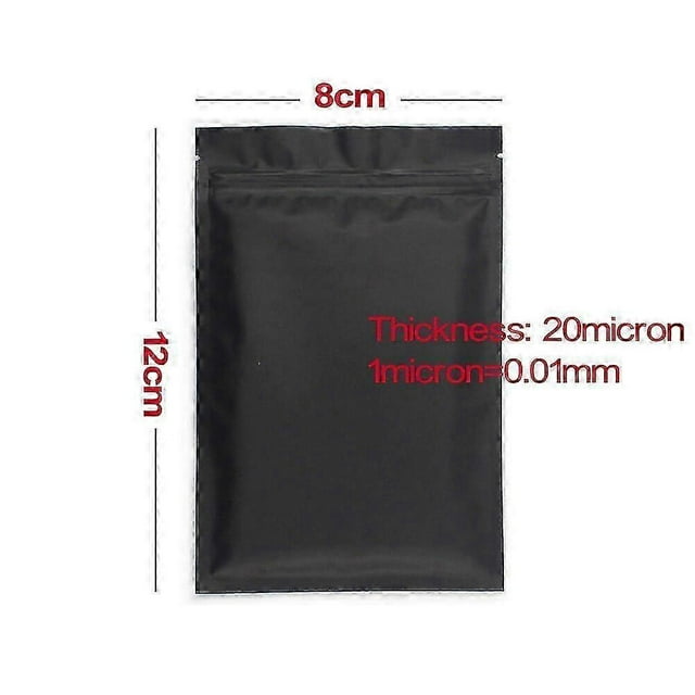 300pcs Matte Black White Heat Sealable Plastic Flat Mouth Ziplock Packaging Bag Smell Proof Aluminum Foil Mylar Ziplock