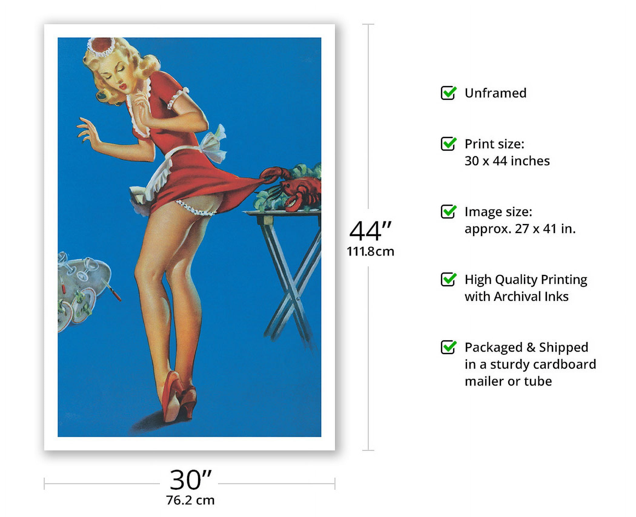 Fresh Lobster - Vintage Pin Up Girl Print by Gil Elvgren c.1944
