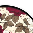thumbnail image 4 of 36.2 Inch Round Floor Mat White and Crimson Roses Pattern Carpet Decor Rug for Living Room Bedroom, 4 of 6