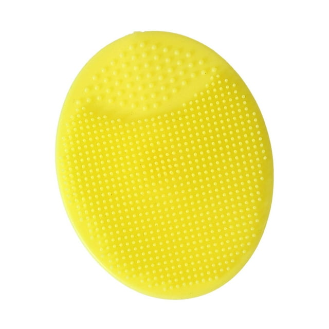 Brosse à Shampooing en Silicone Confortable Douce pour Enfants Cadeaux de Vacances Jaune