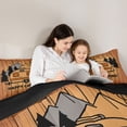 thumbnail image 4 of Erosebridal Teens Happy Camping Car Twin Comforter Sets 3-Piece,Vintage Rustic Cottage Bedding Set for Boys Girls,Black Reversible,Ultra Soft Home Decor, 4 of 6