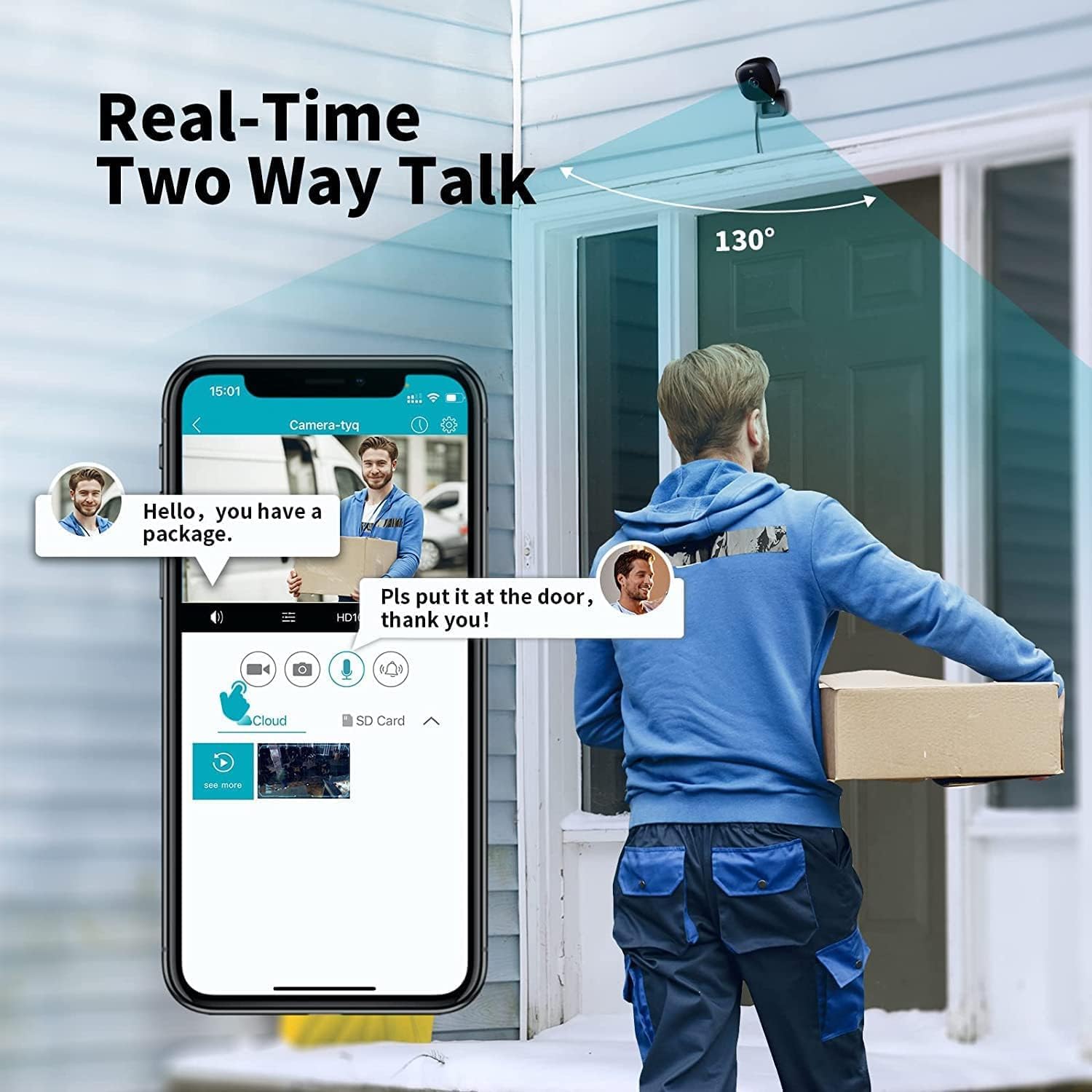 VIMTAG 2.5K 5G/2.4GHz WiFi Security Camera, Indoor/Outdoor Camera for Home Security, Baby Monitor, Motion Activated Spotlight/Siren, 2-Way Audio, Color Night Vision, Work with Alexa, Cloud, wired