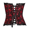 thumbnail image 5 of CFLVAEK Plus Size Women's Steampunk Hourglass Corset Tube Tops Overbust Buckle Up Boned Bodyshaper Floral Print Lace Corset Tops Ladies Strapless Waist Cincher, 5 of 9