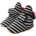 thumbnail image 4 of Quealent Infant Baby Boys Girls Soft Winter Warm Fleece Cozy Indoor Boots Cotton Non-Slip Booties Shoe Toddler Socks Crib shoes Black for Size Infant 3.5, 4 of 7