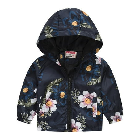 

nsendm Toddler Kids Baby Boys Girls Cartoon Dinosaur Rainbow Camouflage Zip Windproof Jacket 6 Girls Winter Coat Coat Black 18-24 Months