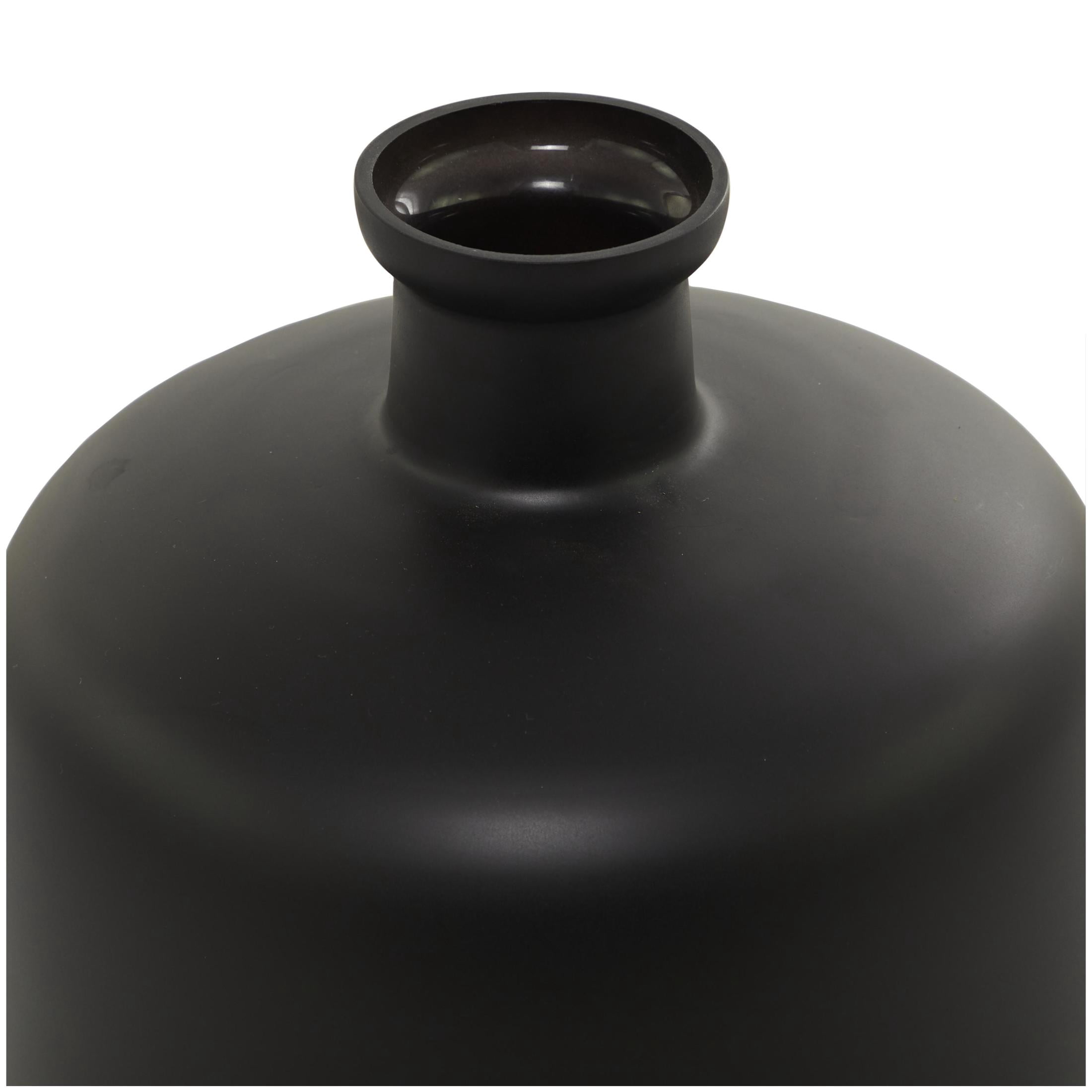 DecMode 12" Handmade Black Glass Vase