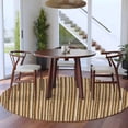 thumbnail image 3 of Round Rugs 5 Ft, Country Farmhouse Non Slip Area Rugs for Kitchen Bedroom Entryway, Vintage Plants Lines Pattern Brown Washable Carpet Runner Rug Floor Mats for Bedroom Home Decor, 3 of 8