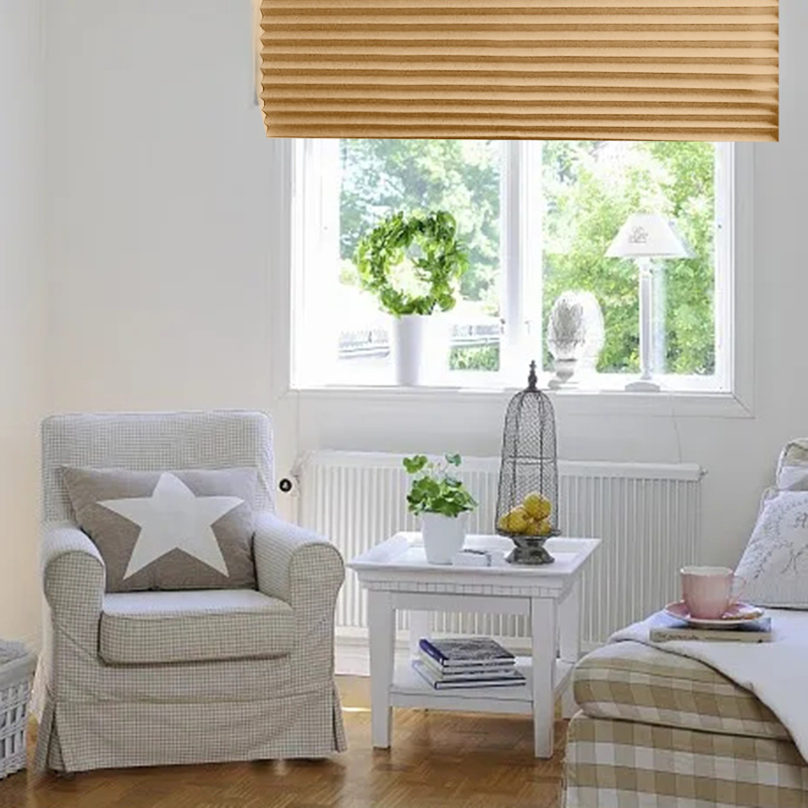 Pleated Blind No Drilling Required Folding Roller Blind With Clamping ...