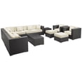 thumbnail image 4 of Modway Ensemble Sectionnel de Patio Extérieur de 11 Pcs en Espresso Blanc, 4 of 7