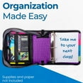 thumbnail image 7 of Case it King Size Mighty Zip Tab Binder, 3 Rings, 4" Capacity, 11 X 8.5, Purple, 7 of 7