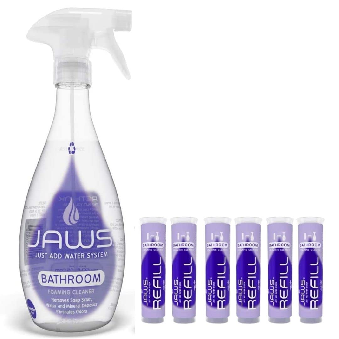 Foaming Bathroom Cleaner Bundle Includes Resusable Bottle and 6 Refill