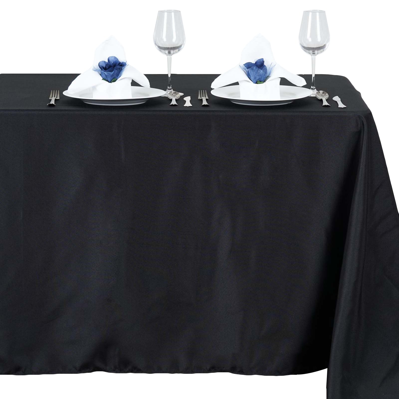 Efavormart 54x96 BLACK Wholesale Linens Polyester Tablecloths Efavormart 54x96 BLACK Wholesale Linens Polyester Tablecloths