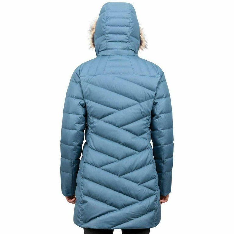 Marmot Women's Varma Long Down Jacket Coat, Storm Cloud Blue Large