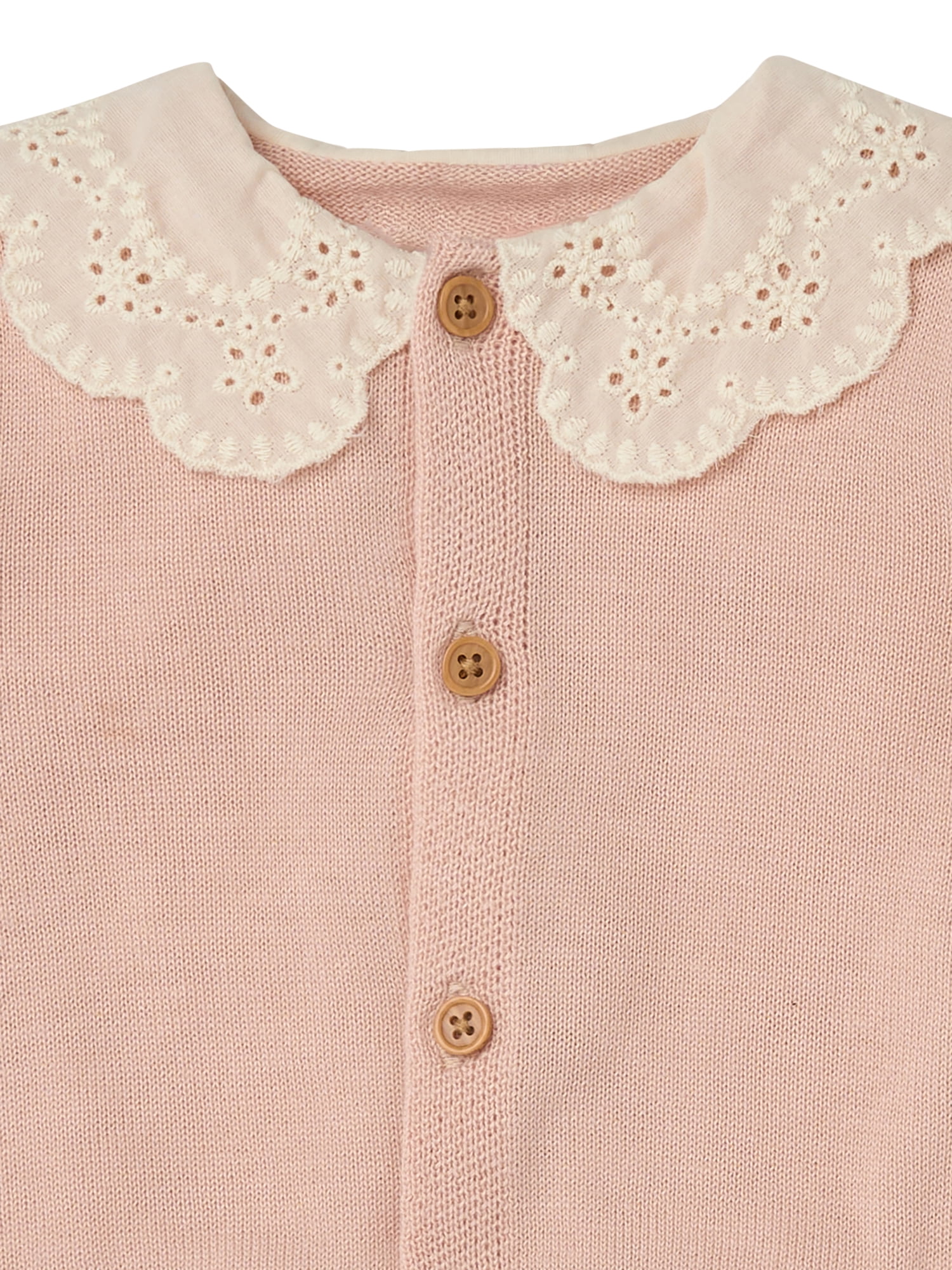 Modern Moments by Gerber Baby Girl Eyelet Collar Sweater, Sizes 0/3 Months - 24 Months