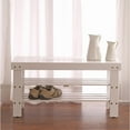 Roundhill Pina Solid Wood Storage Shoe Bench, Multiple Colors