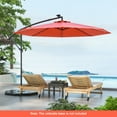 thumbnail image 3 of Costway 10 Ft Patio Solar LED 40 Lights Offset Umbrella Crank Cross Base Red Orange, 3 of 10