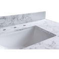 thumbnail image 3 of 37" White Carrara Engineered Stone Vanity Top with Undermount Ceramic Sink & Backsplash, 3-Hole(only vanity top), 3 of 8