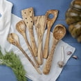 thumbnail image 3 of Olive Wood Utensils Set for Kitchen - 6pcs Non-stick & Non Scratch Wooden Spoons & Spatulas, 3 of 6