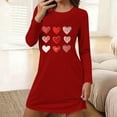thumbnail image 2 of Annhoo Womens Valentine's Day Dress Long Sleeve Crewneck Cute Print Loose Sleepwear Skirts Lightweight Soft Clothes, 2 of 6