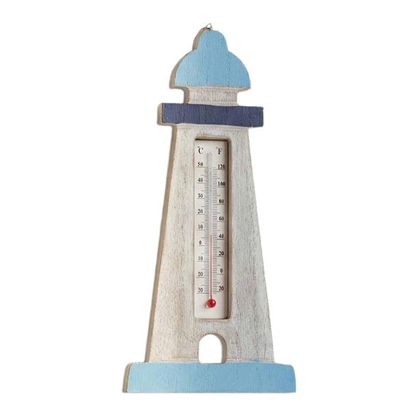 Termómetro de madera con termómetro náutico para pared, decorativo para colgar en el jardín. Torre 255x125cm