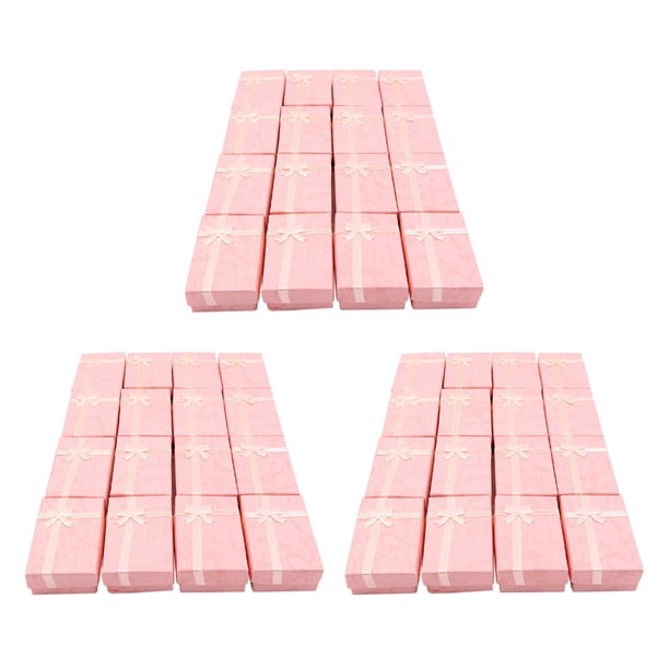 Cajas de Regalo de Joyería de Papel de 48 Piezas para Anillos de Exhibición de Joyería, Pequeños Relojes, Collares, Pendientes, Caja Embalaje Regalo Pulsera (Rosa)