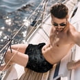 thumbnail image 2 of luoweisi Men's Beach Shorts Quick Dry Swim Trunks with Mesh Lining Halloween Spider Web L, 2 of 5