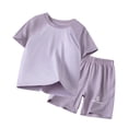 thumbnail image 4 of FAOWME Child Boys Summer Outfits Short Sleeve Sets Breathable Athletic Sportswear Lightweight Comfortable Kids Active Wear For Outdoor Play Clothes Sets Birthday O-Neck Dailywear, 4 of 4