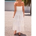 thumbnail image 6 of Women'S Summer Boho Strapless Maxi Dress Casual Sleeveless Off Shoulder Beach Long Sundress White S, 6 of 9