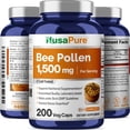 thumbnail image 4 of Suplemento de polen de abeja NusaPure 1500 mg 200 cápsulas vegetarianas, 4 of 9