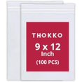 thumbnail image 1 of Clear Reclosable Bags, Single Track Zipper, 9x12 Inch, 2 Mil Thickness Zip Plastic Poly Bags (100), 1 of 1