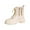 Beige 2, variant on Wensltd Black Boots for Women ritish Style Ankle Boots Lace-up Chunky Heel Booties