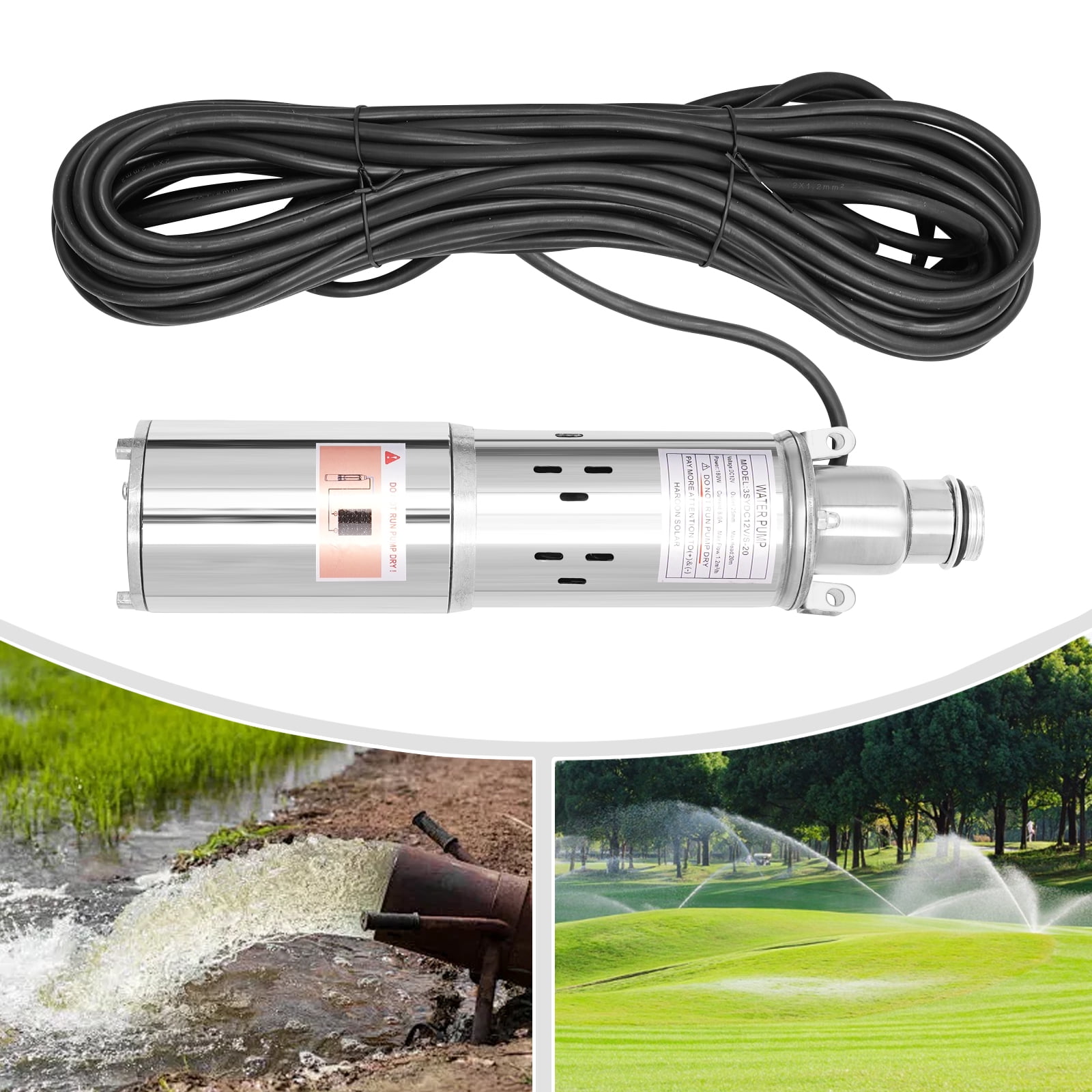 180W Stainless Steel Deep Well Submersible Pump, Stainless Steel Water Pump, Submersible High Pressure Water Well Pump