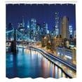 thumbnail image 3 of Ambesonne Landscape Shower Curtain, View of New York City, 69"Wx75"L, Multicolor, 3 of 3