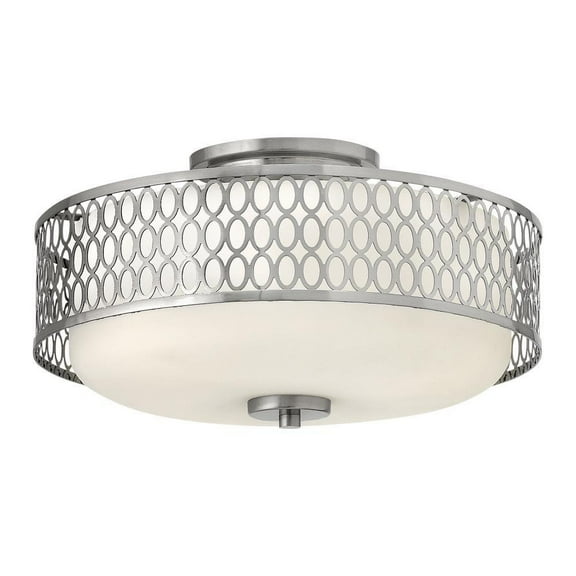 3 Light Medium Semi-Flush Mount in Transitional Style 15 inches Wide By 8.25 inches High-Brushed Nickel Finish-Incandescent Lamping Type Bailey Street