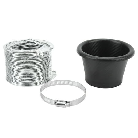 

Turbo Air Intake Pipe Funnel Kit Universal Rubber Carbon Fiber Pattern for Most Vehicles