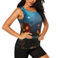 thumbnail image 2 of Xecao Spooky Halloween print women's scoop neck, loose-fit workout tank tops for the gym., 2 of 9