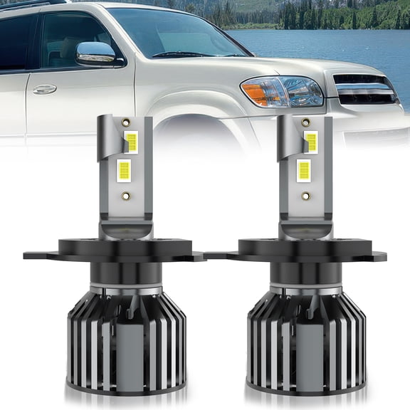 LECCIBUB LED Headlight Bulbs Compatible With Toyota Sequoia 2001-2007,9003 High Low Beam Headlights,6500K White,Plug and Play,Pack of 2