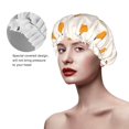 thumbnail image 5 of Cute Orange Pear Shower Cap, Reusable Bath Hair Hat for all Hair Lengths Hair Cover with Elastic Band Double Waterproof Layers Bathing Hat, 5 of 5