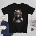 thumbnail image 3 of Wolf Nousr Robot Graphic T-shirt Tee Sci-fi Animal Images Short Sleeve Mecha warrior Top, 3 of 4