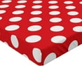 thumbnail image 2 of Ambesonne Retro Fitted Sheet, Pop Art White Polka Dots, Full Size, Vermilion White, 2 of 3