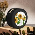 thumbnail image 6 of Yiaed Plump Sunflower And Sketch Print Travel Jewelry Case Bridesmaid Gift Boxes Jewelry Travel Organizer Small Round Jewelry Box Mini Storage-Black, 6 of 7