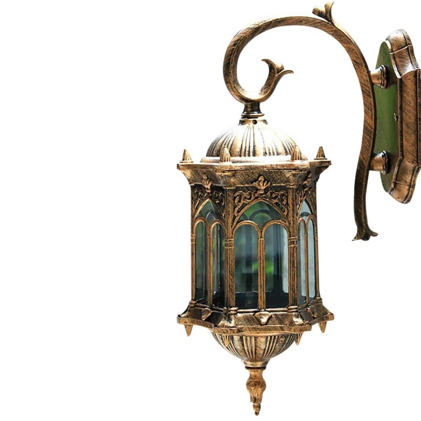 Wuzstar Vintage LED Bronze Outdoor Plug-in Wall Sconce with Glass