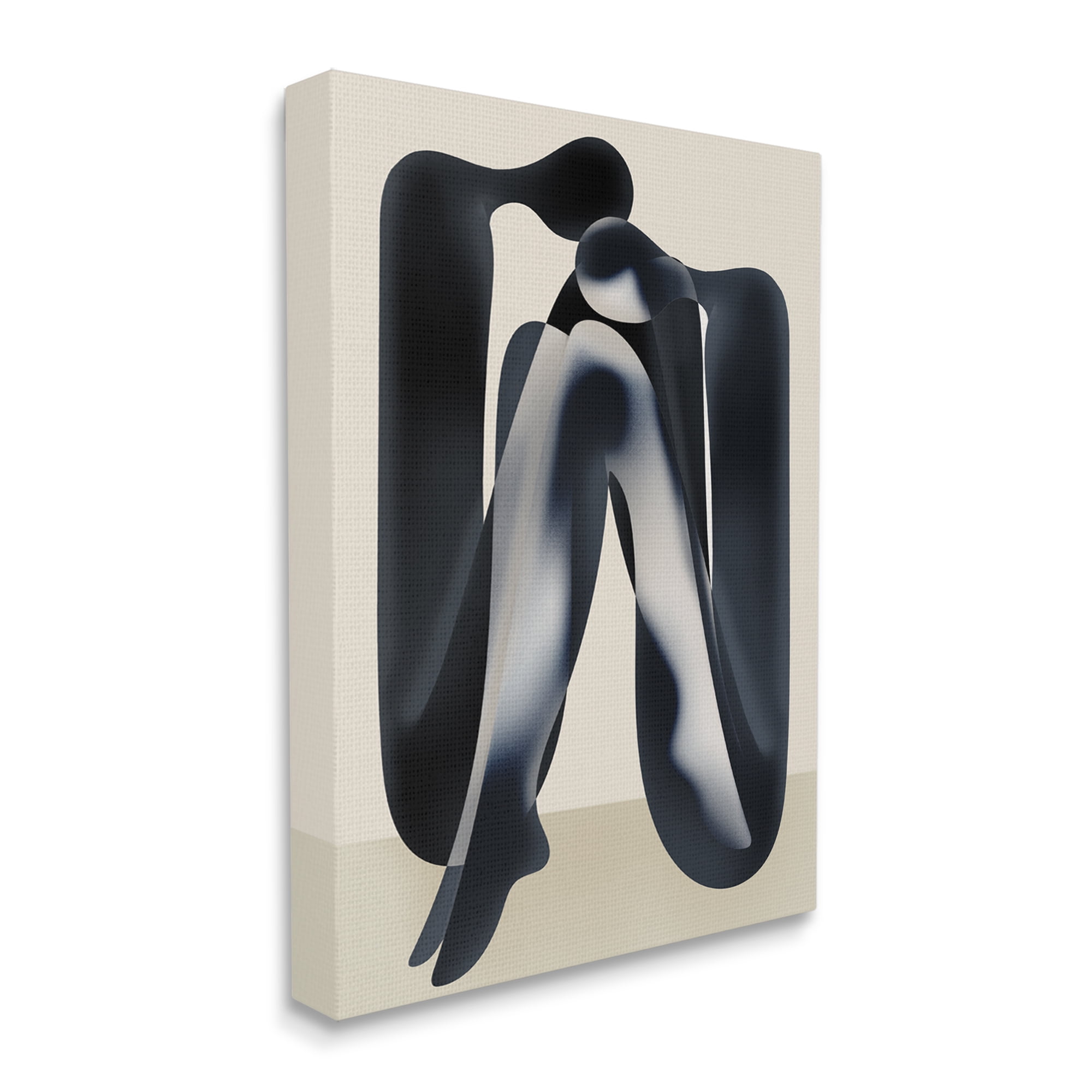 Stupell Industries Modern Figures Sitting Abstract Painting Gallery Wrapped Canvas Art Print Wall Art, 16 x 20