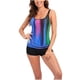 thumbnail image 2 of Traje de baño dividido para mujer con tirantes y estampado de color degradado multicolor a la moda para mujer Fridja  nalpqowj50408, 2 of 6
