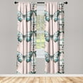 thumbnail image 3 of Ambesonne Skulls Butterflies Curtains, Gothic Splashes, Pair of 28"x63", Pale Rose Teal and Umber, 3 of 5