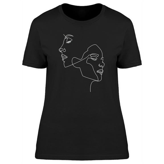 Woman And Man Faces T-Shirt Women -Image by Shutterstock, Female Medium